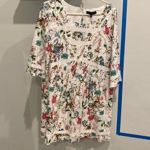 Large Sanctuary dress. White with flowers. With tags